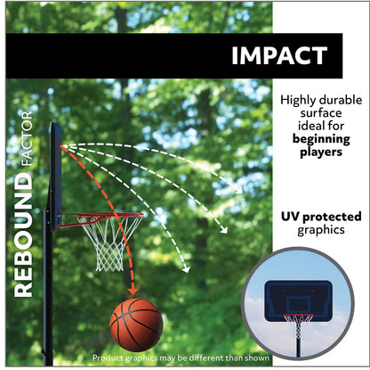 LIFETIME 44 INCH IMPACT PORTABLE ADJUSTABLE BASKETBALL HOOP