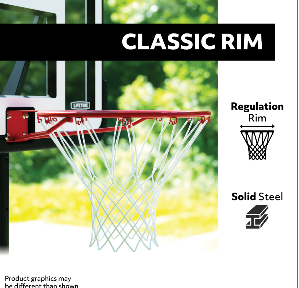 LIFETIME 44 INCH IMPACT PORTABLE ADJUSTABLE BASKETBALL HOOP